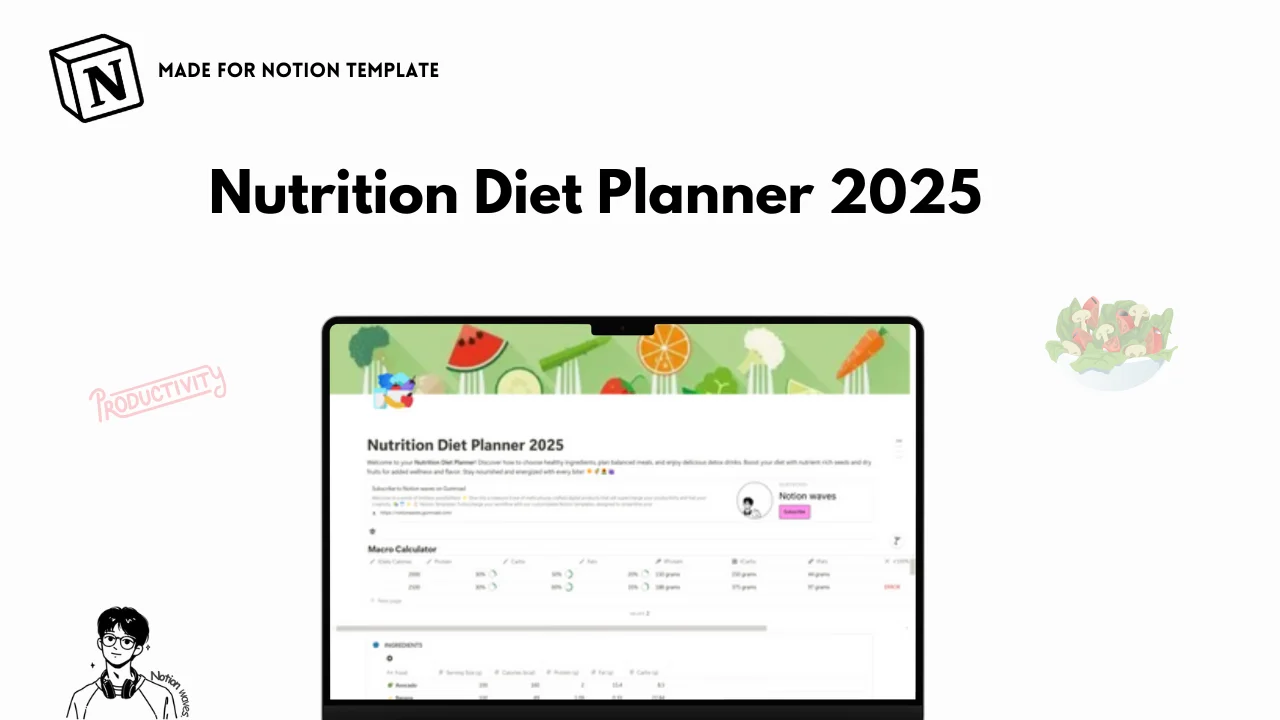 Food diet planner personal template